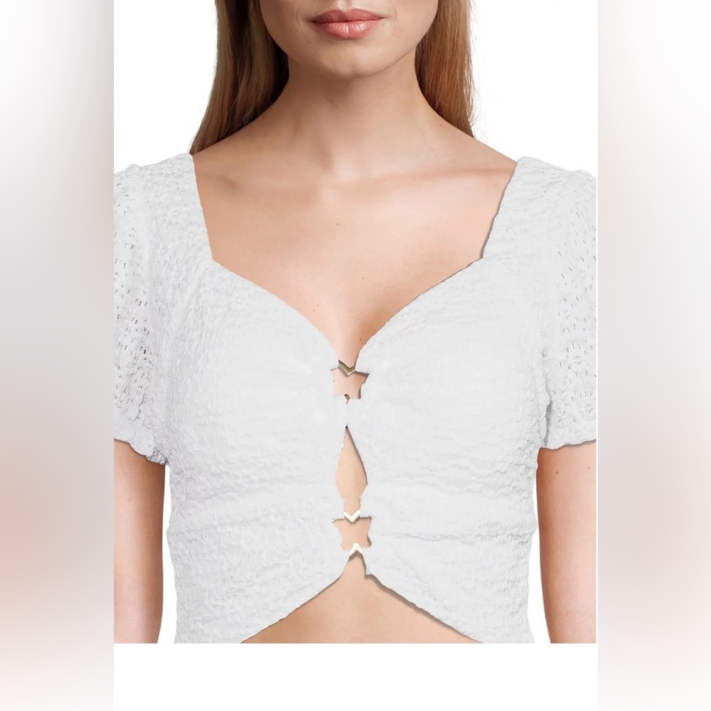 Madden NYC Juniors Hardware Lace Top